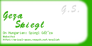 geza spiegl business card